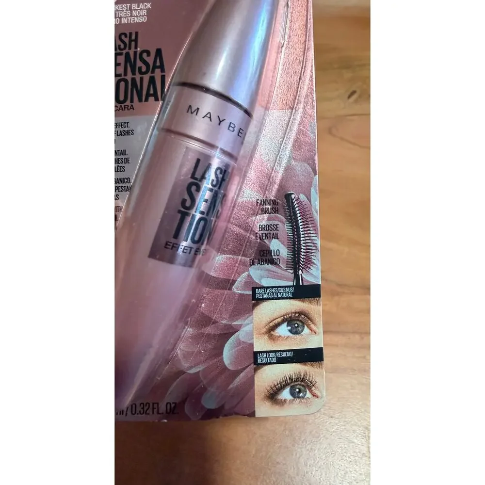 Maybelline Lash Sensational Mascara 253 Blackest Black 0.32 oz New Sealed